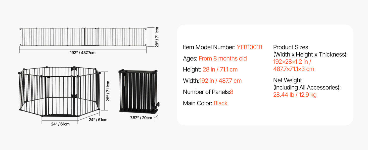 Pressure Mount Baby Gate 28–36 Inches High-B29.5-37in 30inH / United States