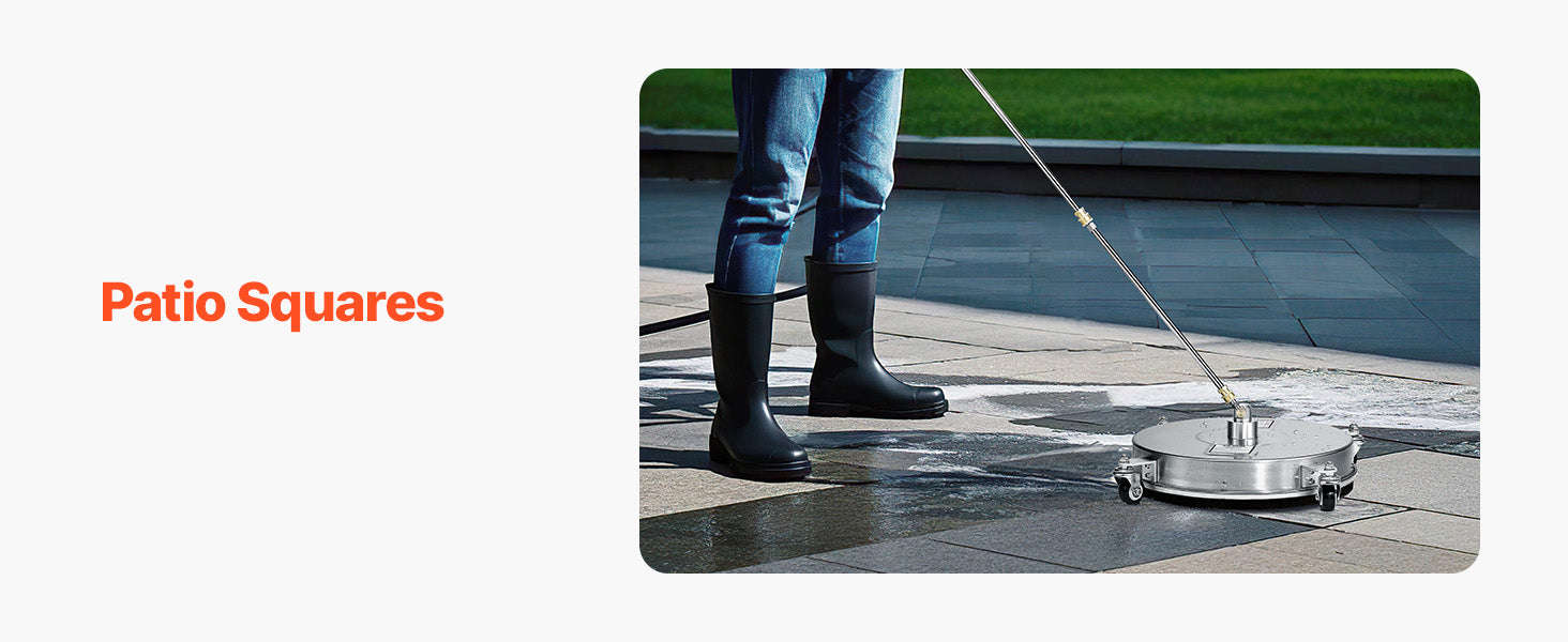 Pressure Washer Surface Cleaner with 4 Wheels for Concrete Patio Deck-15in Steel / Germany / Manual