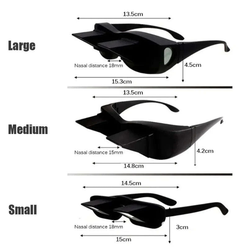 Prism Bed Reading Glasses for Lying Down TV and Books-Small