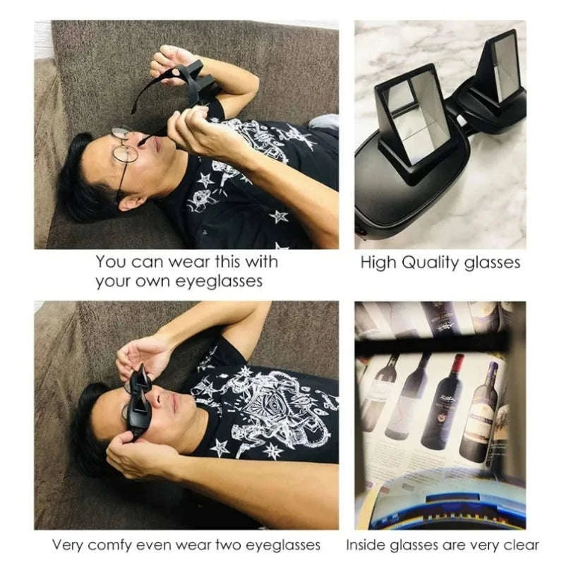 Prism Bed Reading Glasses for Lying Down TV and Books-Small