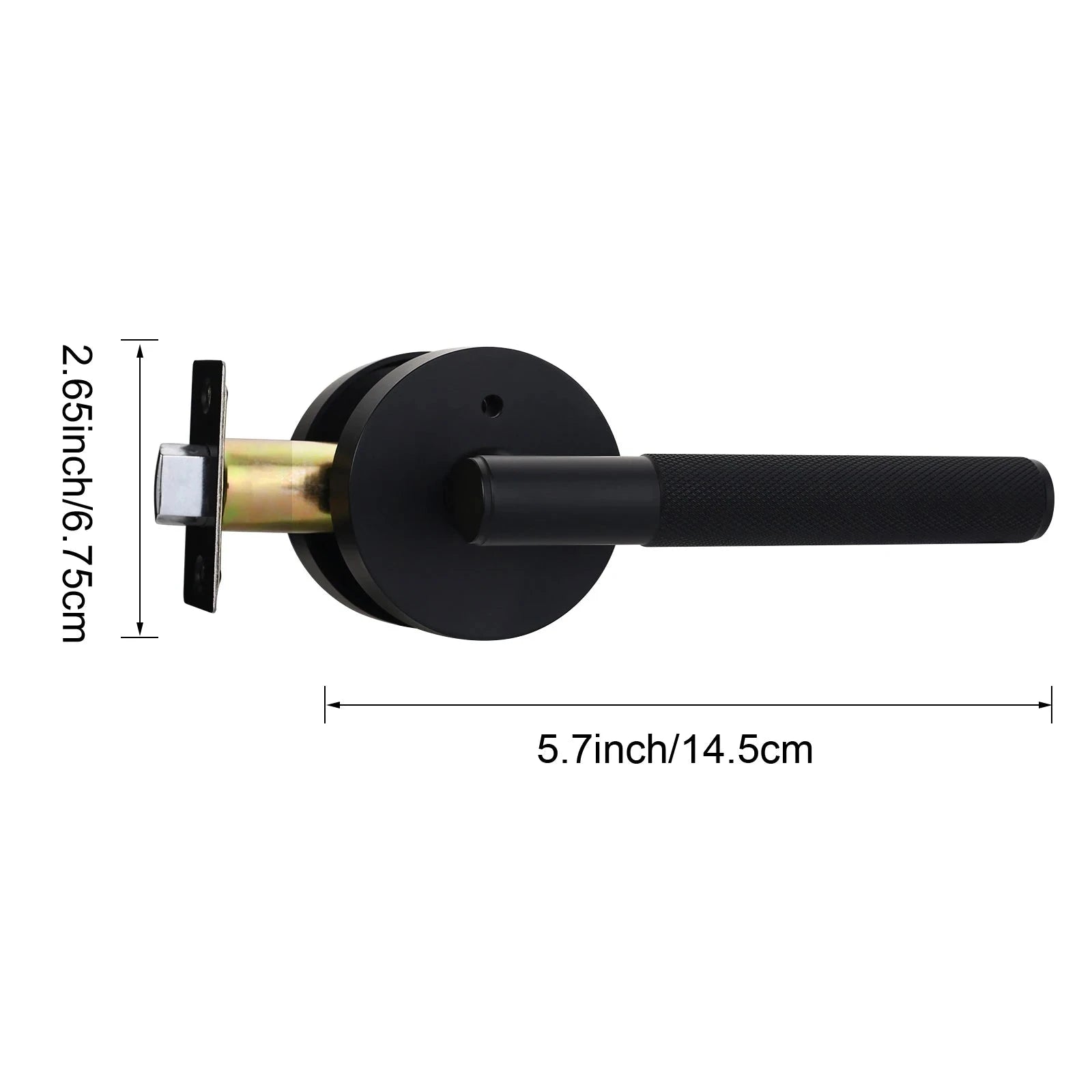 Privacy Door Handle Knurled Lever Lock Reversible Keyless-Matte Nickel / United States