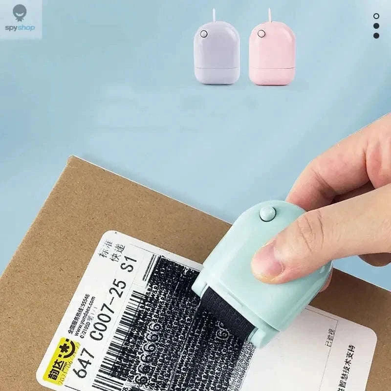 Privacy Seal Roller Stamp for Fast Personal Data Coverage-white