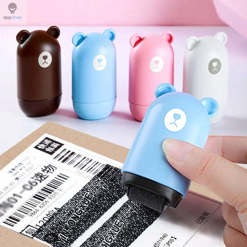 Privacy Seal Roller Stamp – Quick Coverage for Secure Personal Data-white