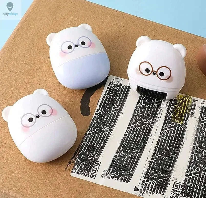 Privacy Seal Roller Stamp – Quick Coverage for Secure Personal Data-white