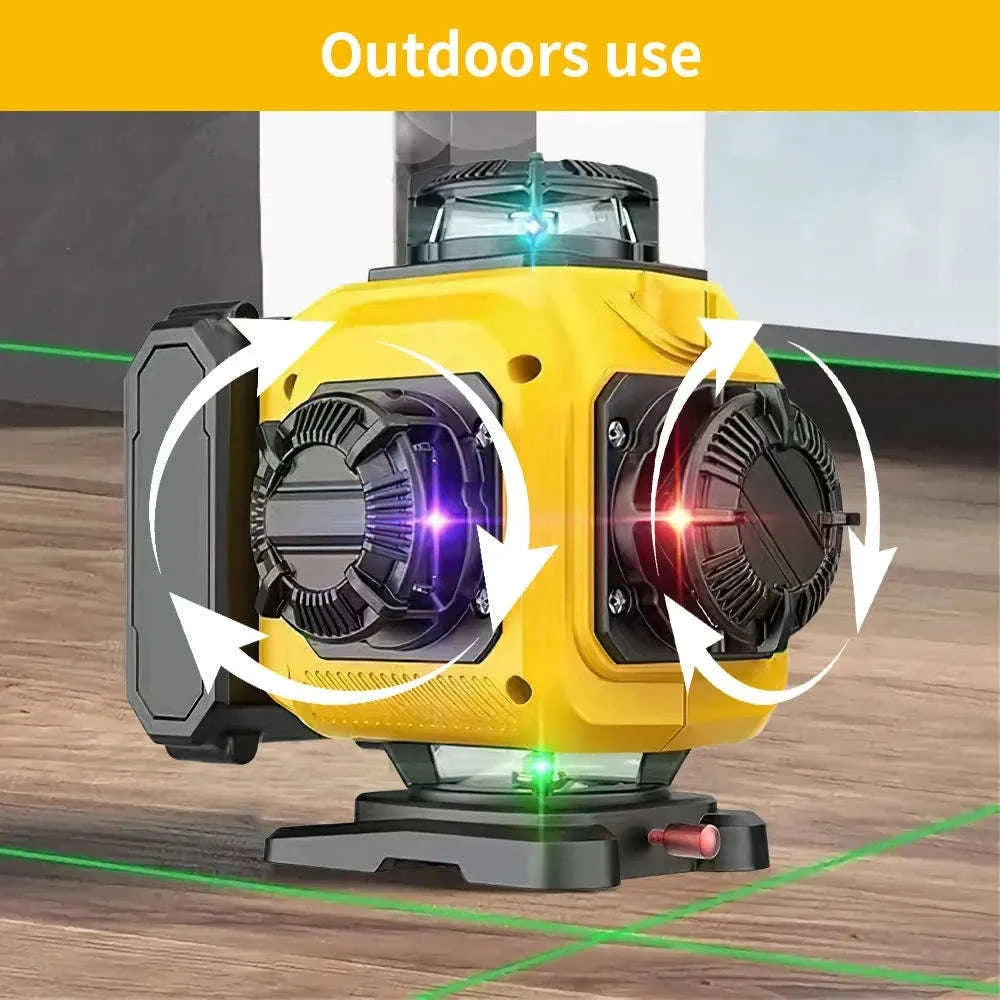 Pro 16-Line 4D Green Beam Laser Level for Accurate Layouts-Tripod + Plastic box 2 Battery / Poland