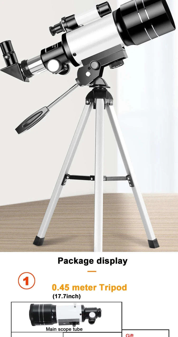 Professional Astronomical Telescope F30070 Monocular 150× Zoom HD Night Vision-1.4M tripod