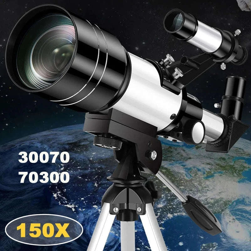 Professional Astronomical Telescope F30070 Monocular 150× Zoom HD Night Vision-1.4M tripod