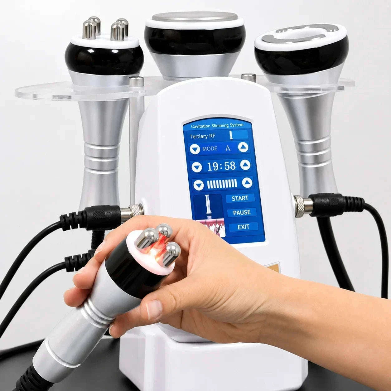 Professional Cavitation Machine with Massage Handles-Ivory / Mexico