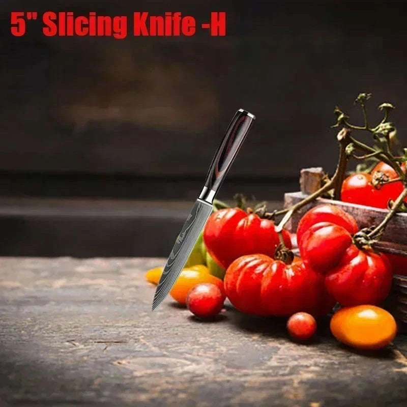 Professional Damascus Kitchen Knife-5inch santoku knife
