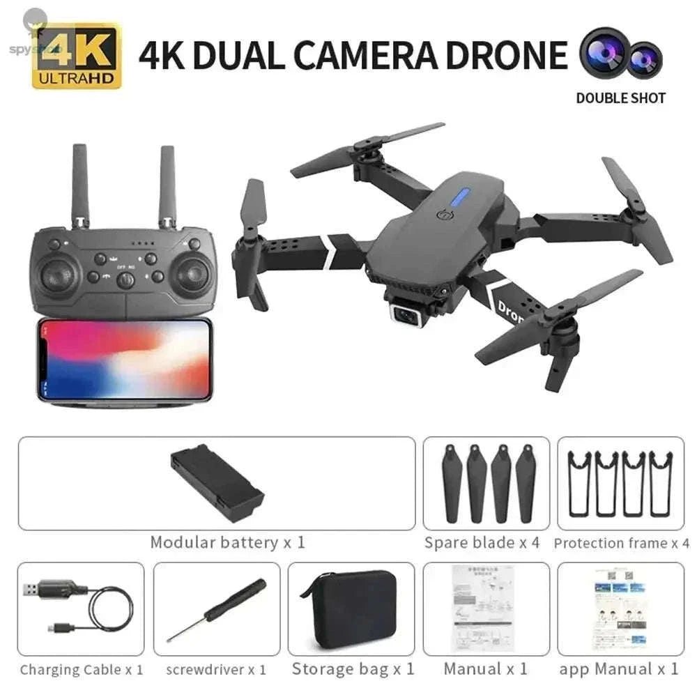 Professional Drone E88 Foldable 4K FPV Camera Drone-Single Camera