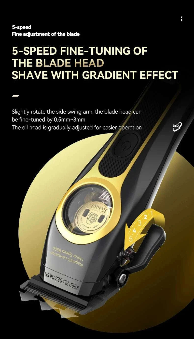 Professional Hair Clipper 8800RPM Cordless Trimmer with Charging Base-KM-2373 no box