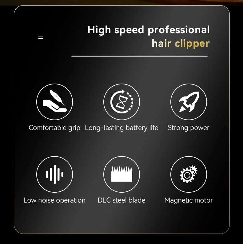 Professional Hair Clipper 8800RPM Cordless Trimmer with Charging Base-KM-2373 no box