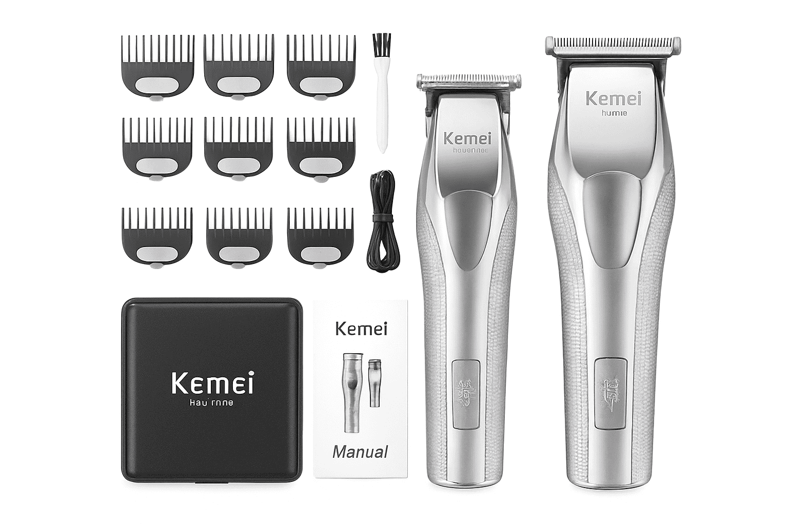 Professional Hair Clipper Kit with DLC Blade and Base-Silver Kit