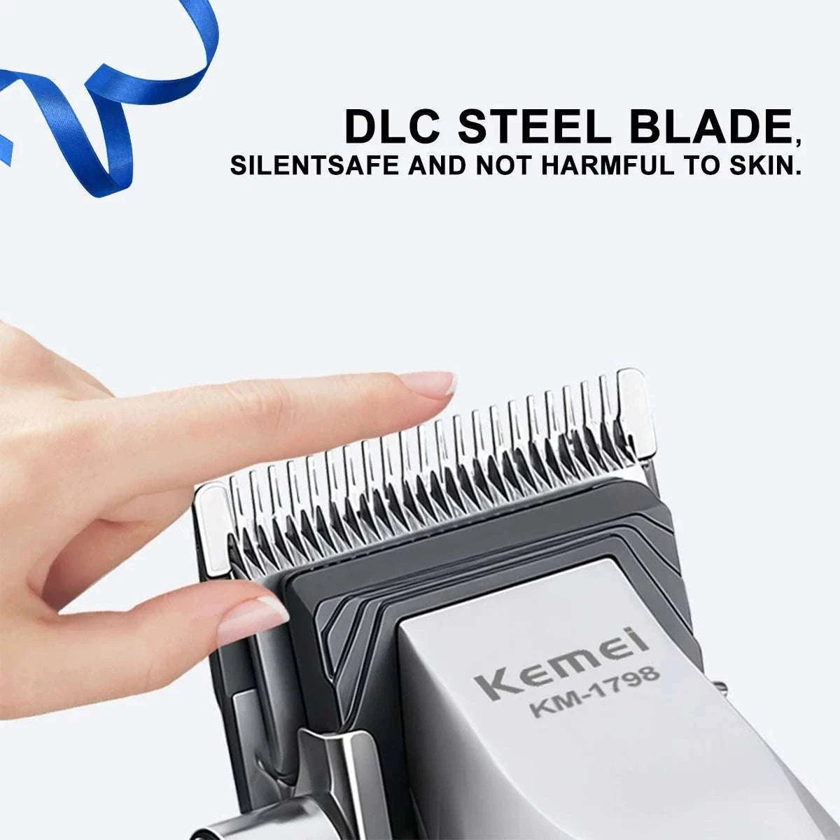 Professional Hair Clipper Kit with DLC Blade and Base-Silver Kit