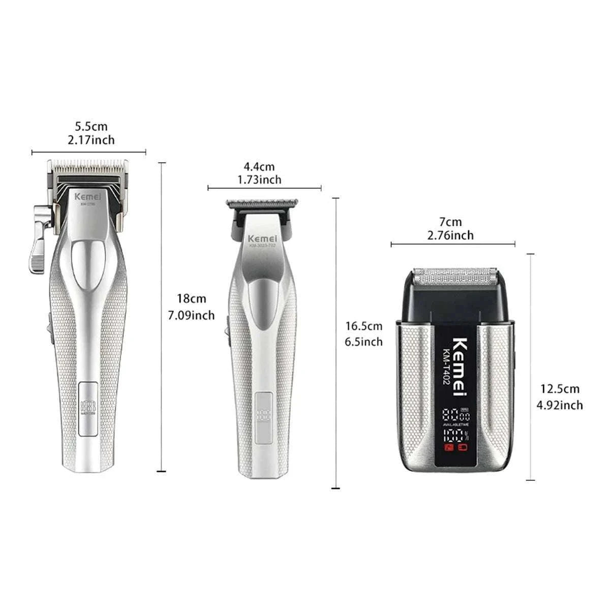 Professional Hair Clipper Kit with DLC Blade and Base-Silver Kit