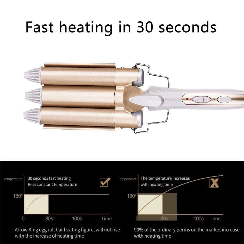 Professional Hair Curler – Electric Tourmaline Ceramic Curling Iron-25mm / EU