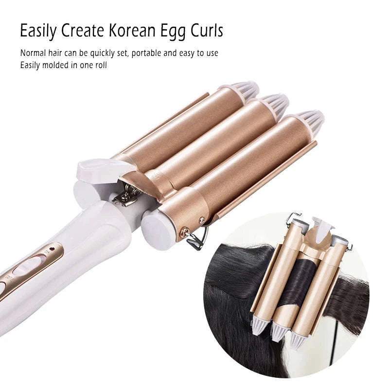 Professional Hair Curler – Electric Tourmaline Ceramic Curling Iron-25mm / EU