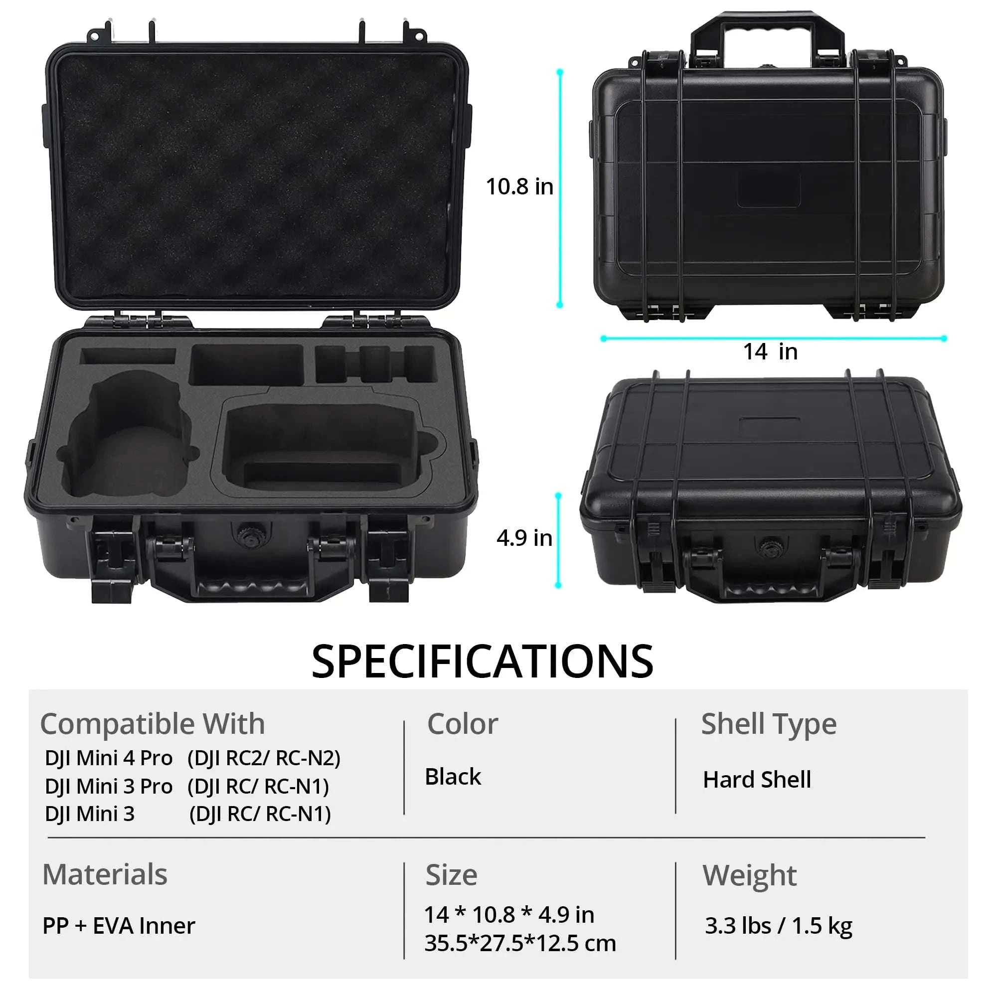 Professional Hard Shell Travel Case for DJI Mini 4 Pro-Black
