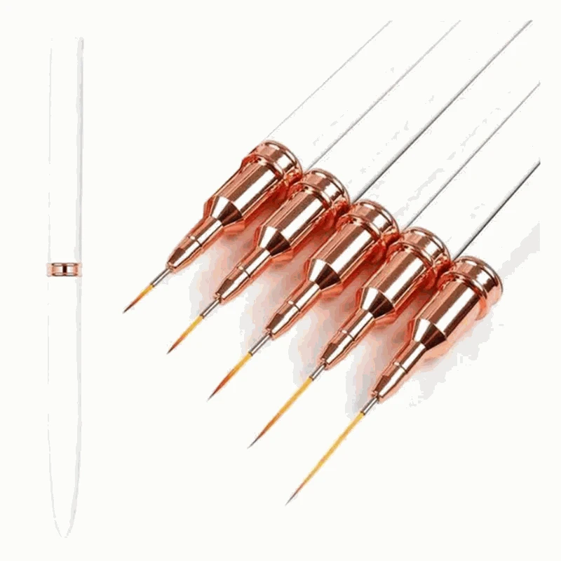Professional Nail Art Liner Brushes Set-pink 5pcs