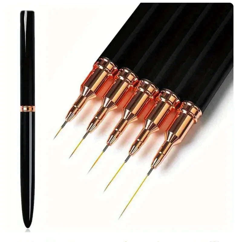 Professional Nail Art Liner Brushes Set-pink 5pcs