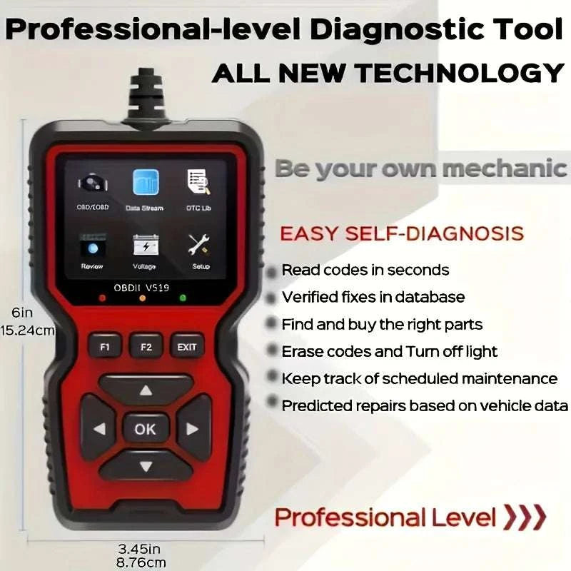 Professional OBD2 Scanner with Real-Time Engine Diagnostics & Code Reset-grey