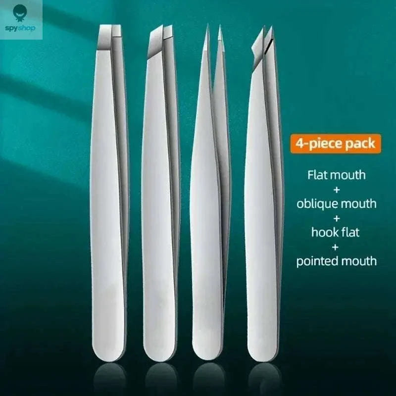 Professional Tweezers Set for Precise, Comfortable Grooming-Rose Gold 4 Pcs