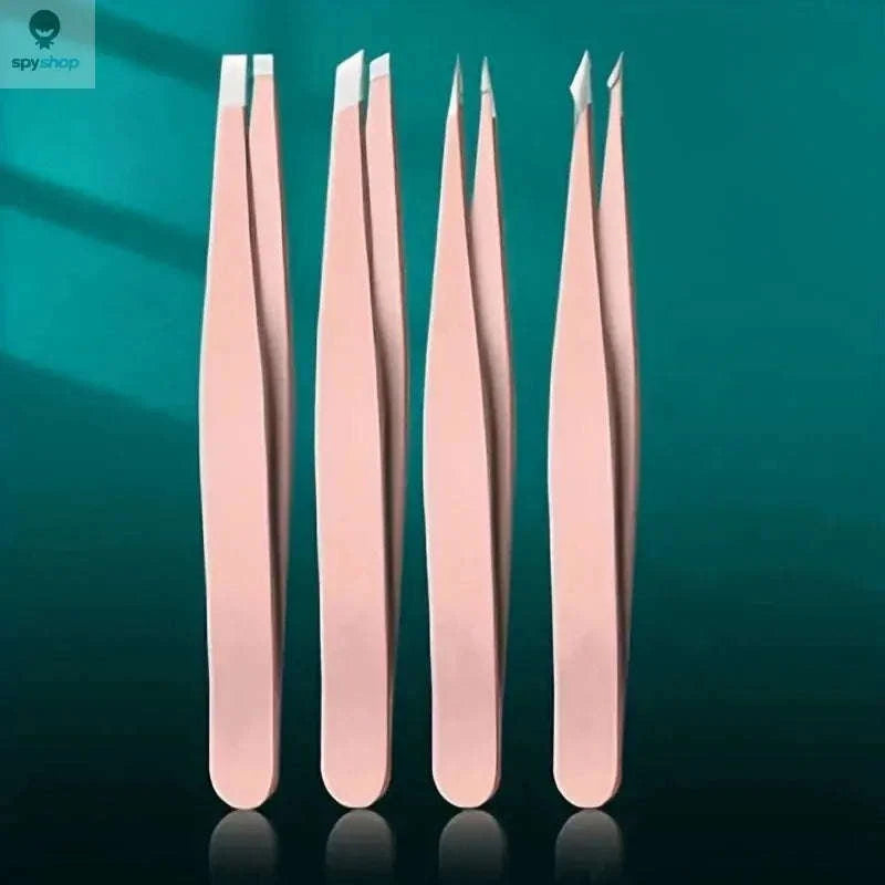 Professional Tweezers Set – Precision, Comfort & Versatile Grooming Tools-Rose Gold 4 Pcs