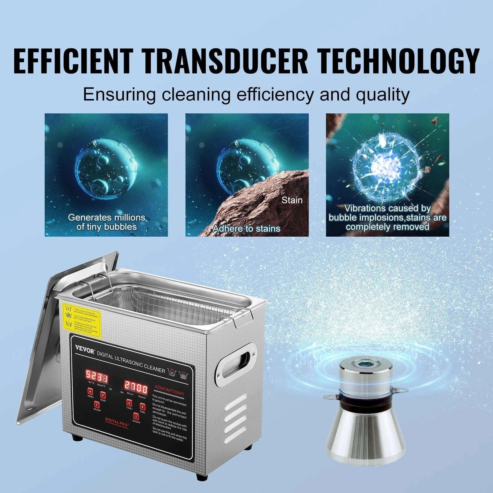 Professional Ultrasonic Cleaner for Jewelry, Glasses and Tools-30L / france