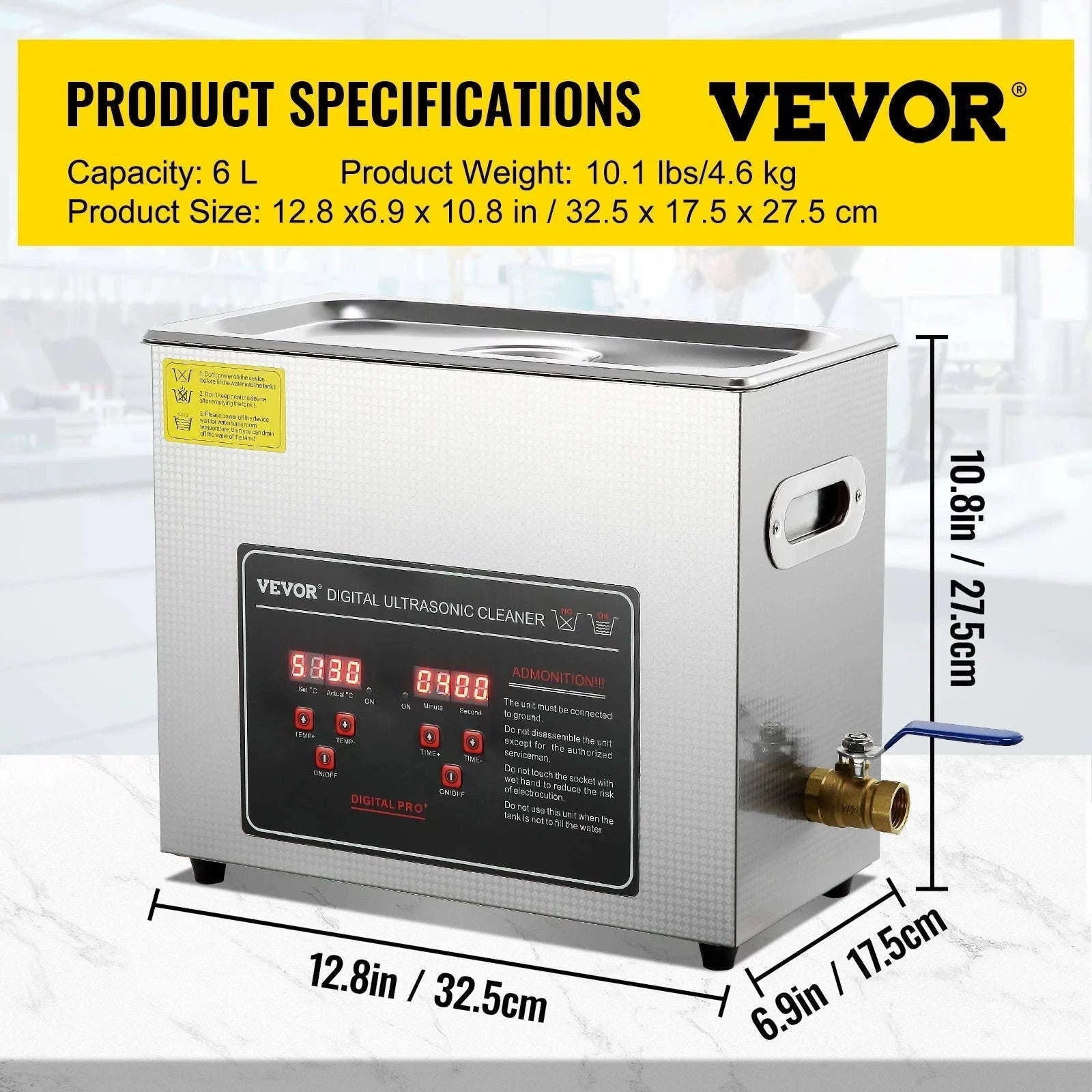 Professional Ultrasonic Cleaner for Jewelry, Glasses and Tools-30L / france