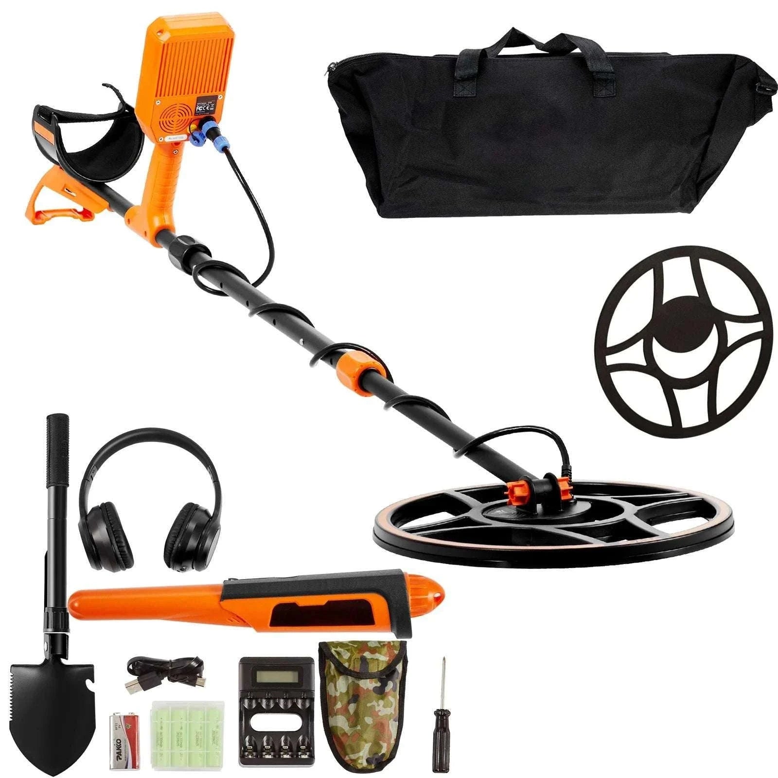 Professional Waterproof Metal Detector with 12" Coil & 7 Modes-12 Inch Search Coil / GERMANY