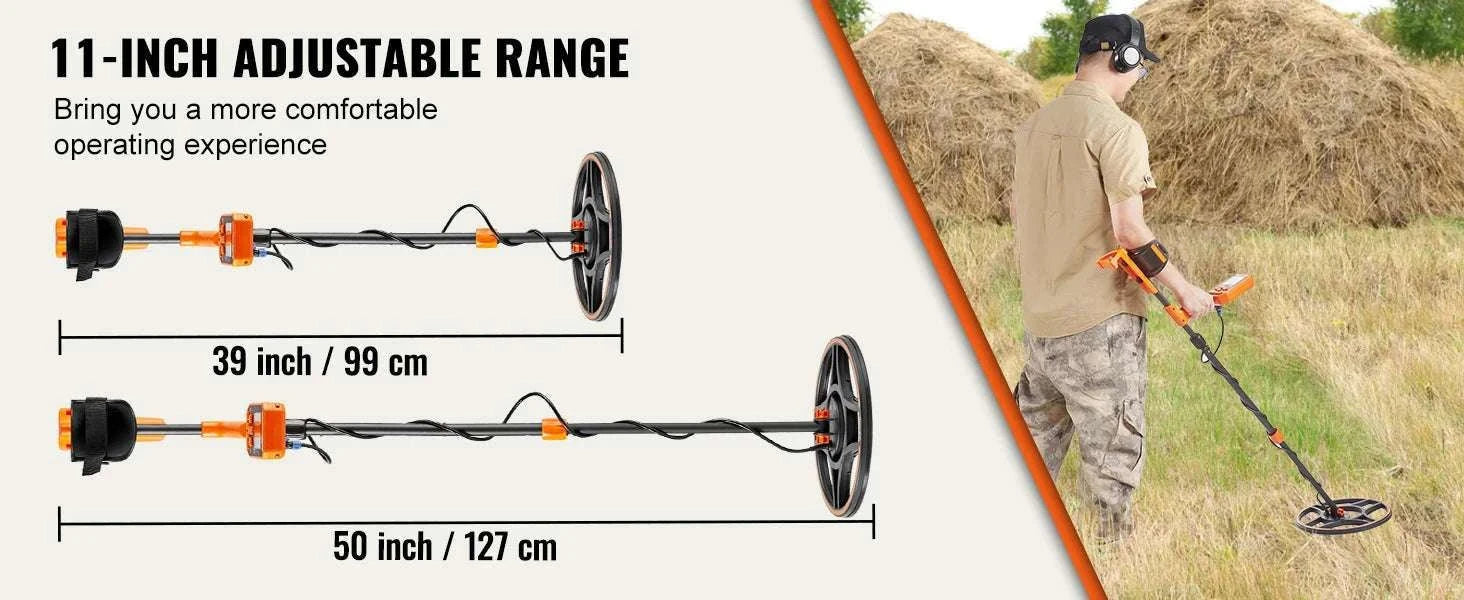 Professional Waterproof Metal Detector with 12" Coil & 7 Modes-12 Inch Search Coil / GERMANY