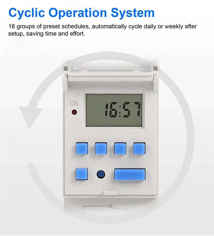 Programmable DIN Rail Digital Timer Switch-AC220V