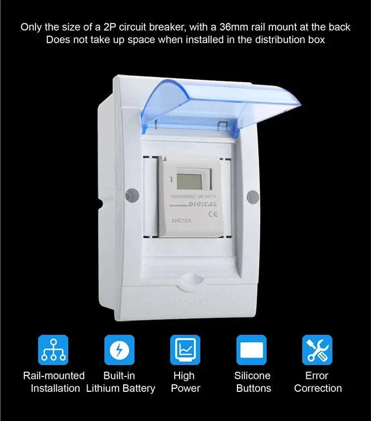 Programmable DIN Rail Digital Timer Switch-AC220V