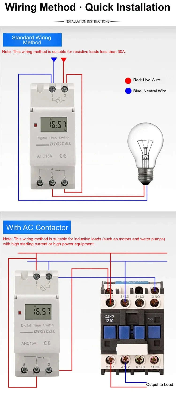 Programmable DIN Rail Digital Timer Switch-AC220V