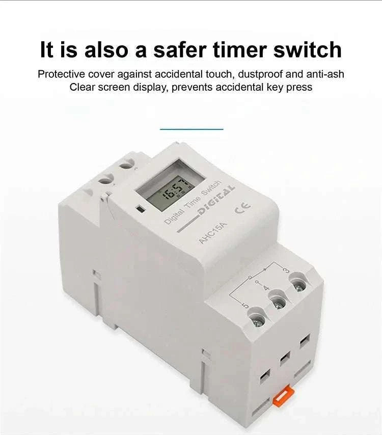 Programmable DIN Rail Digital Timer Switch with 16 Schedules-AC220V