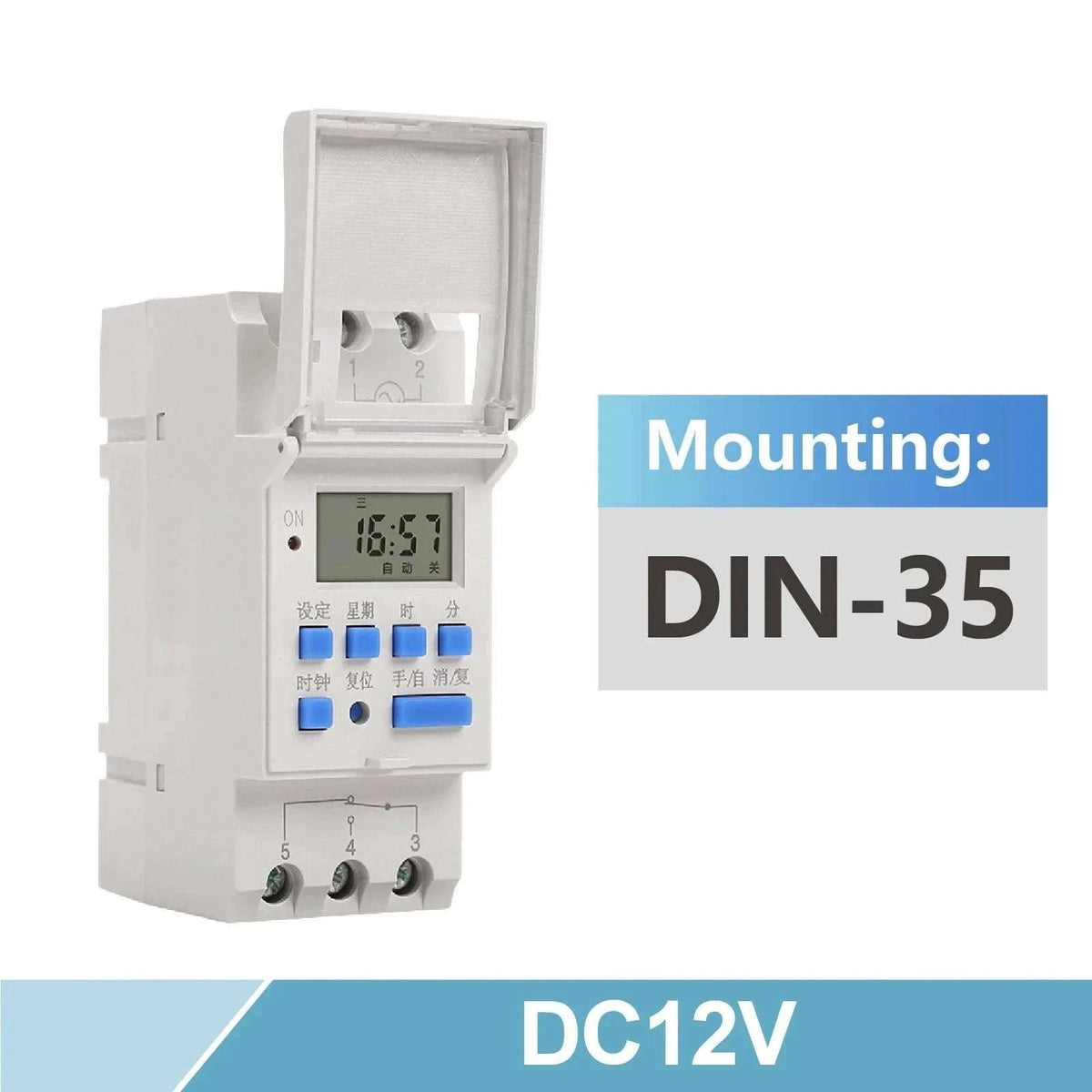 Programmable DIN Rail Digital Timer Switch with 16 Schedules-AC220V