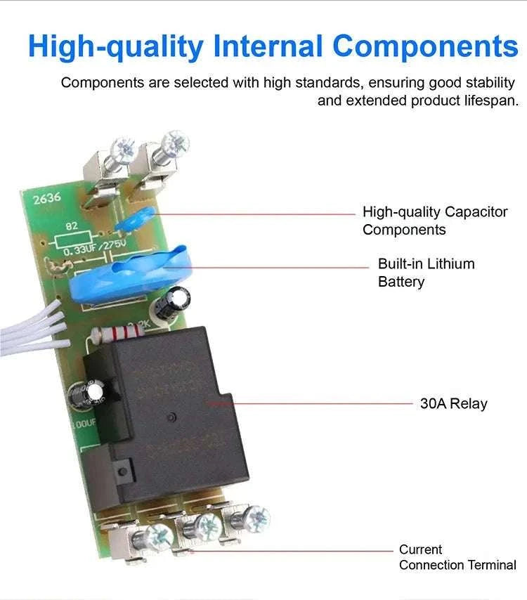 Programmable DIN Rail Digital Timer Switch with 16 Schedules-AC220V