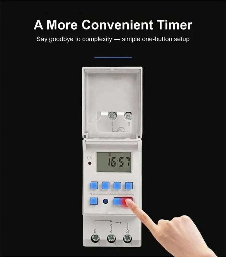 Programmable DIN Rail Digital Timer Switch with 16 Schedules-AC220V