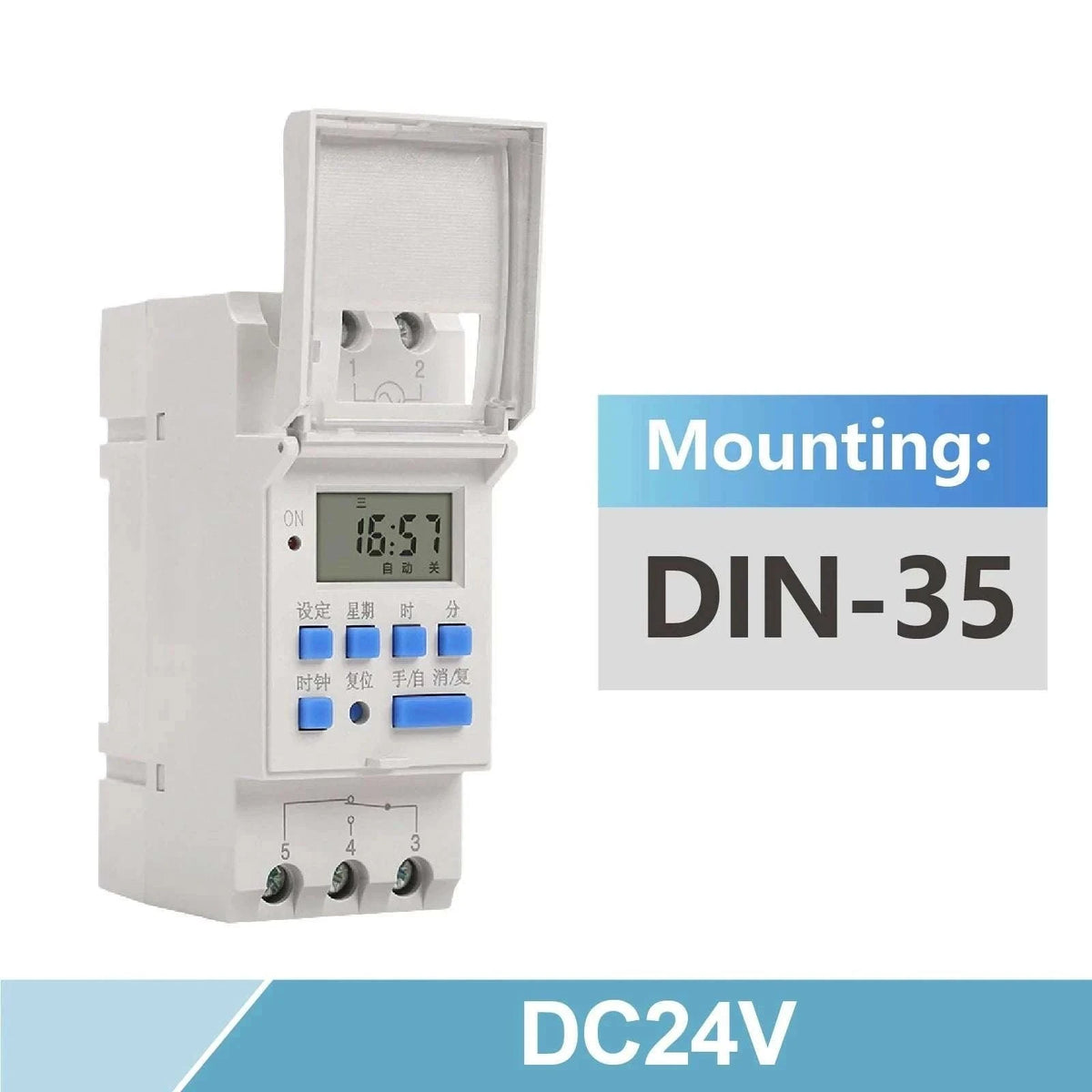 Programmable DIN Rail Digital Timer Switch with 16 Schedules-AC220V