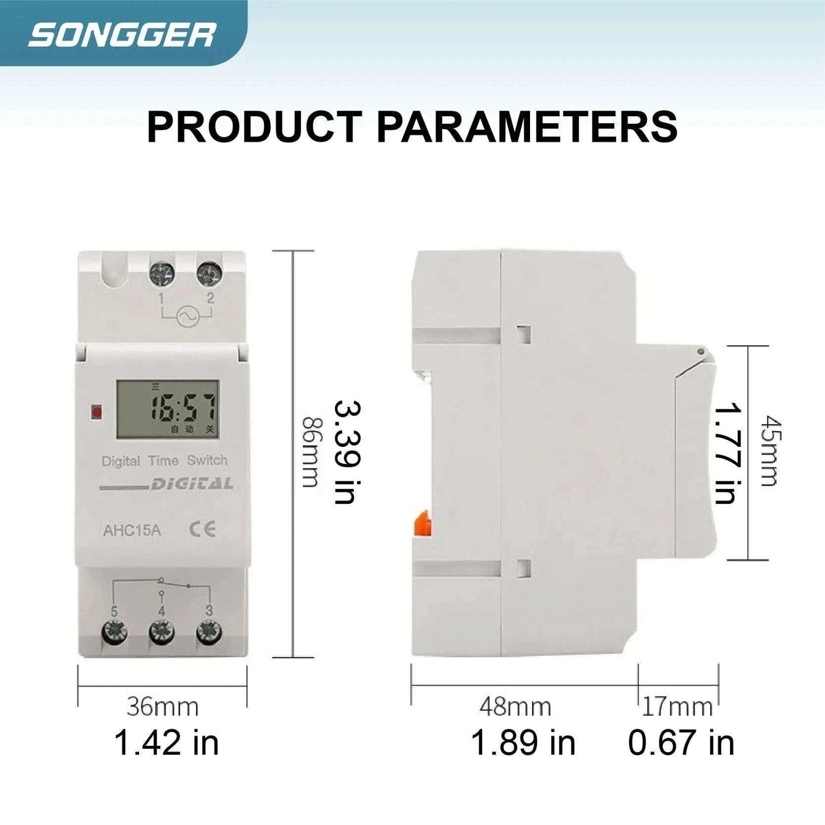 Programmable DIN Rail Digital Timer Switch with 16 Schedules-AC220V