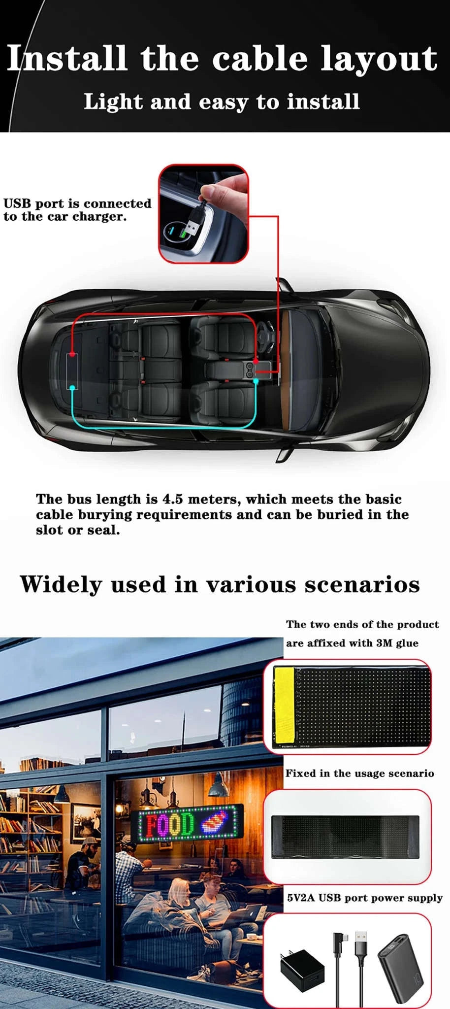 Programmable LED Matrix Pixel Panel Light-16x96 LEDs 12x60CM