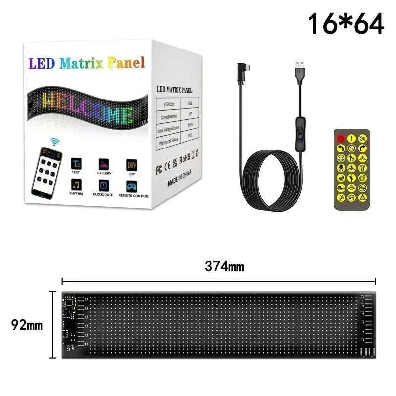 Programmable LED Matrix Pixel Panel Light-16x96 LEDs 12x60CM