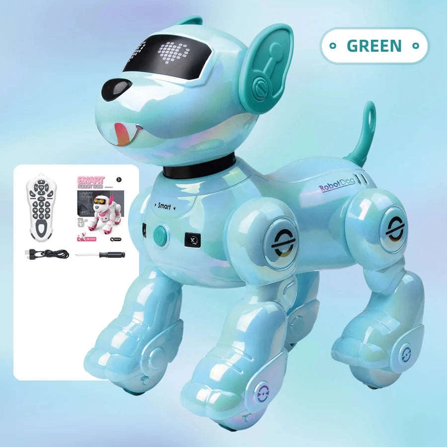 Programmable Remote Control Robot Dog Toy-light red pro