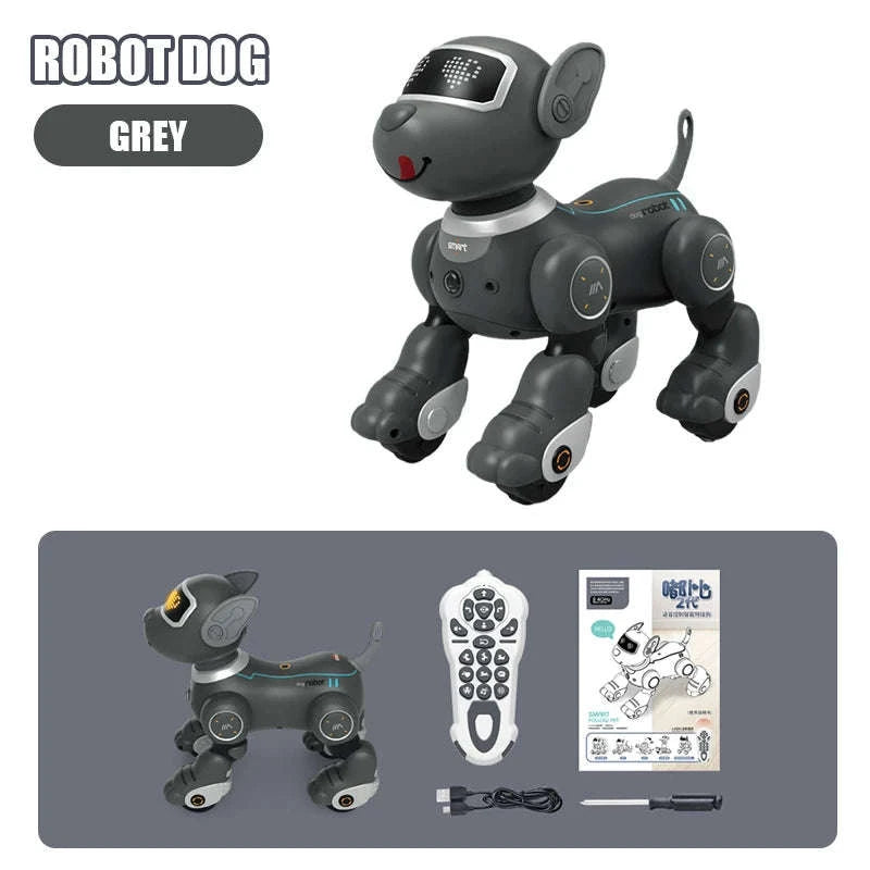 Programmable Remote Control Robot Dog Toy-light red pro