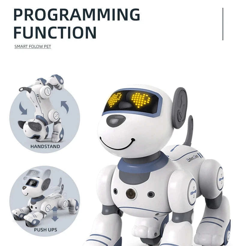 Programmable Remote Control Robot Dog Toy-light red pro