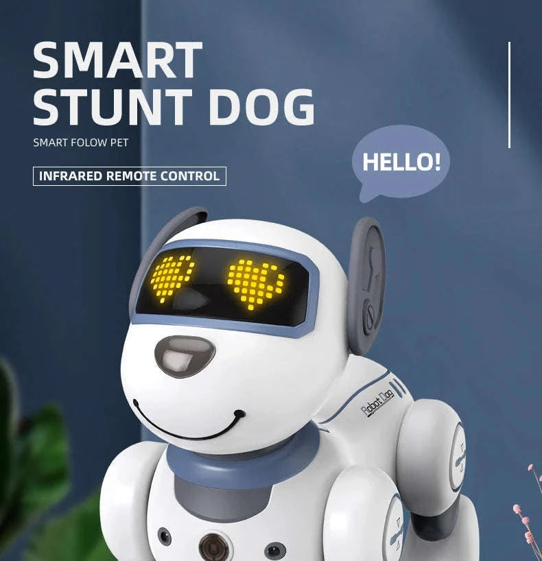 Programmable Remote Control Robot Dog Toy-light red pro