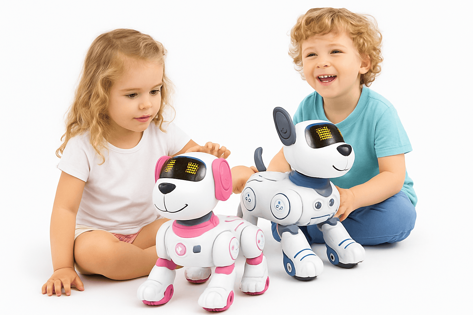 Programmable Remote Control Robot Dog Toy with Stunts and Voice Response-light red pro