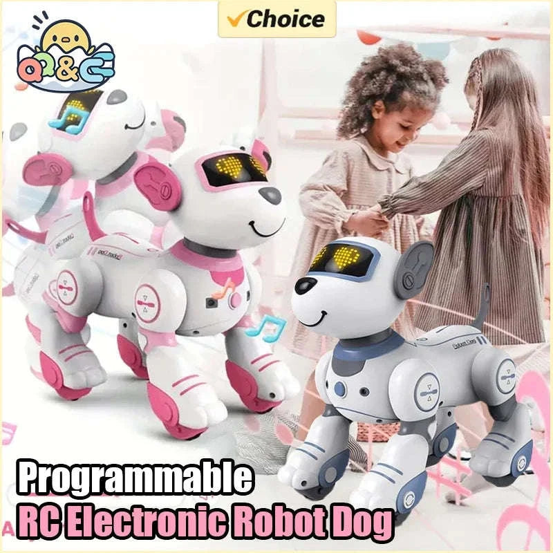 Programmable Robot Dog Toy with Remote Control and Stunt Moves-Yellow
