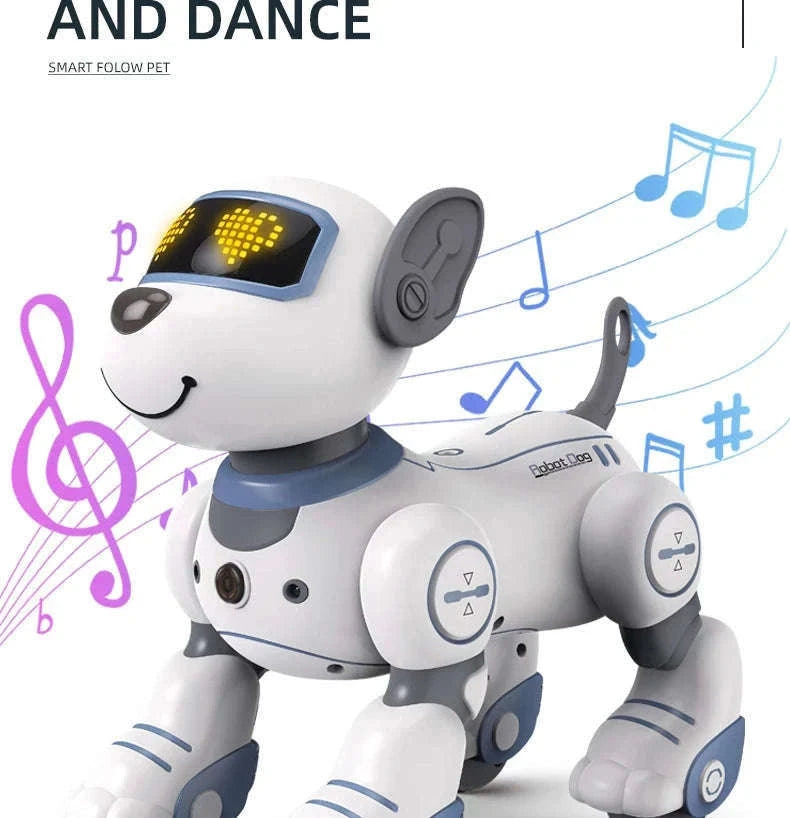 Programmable Robot Dog Toy with Remote Control and Stunt Moves-Yellow