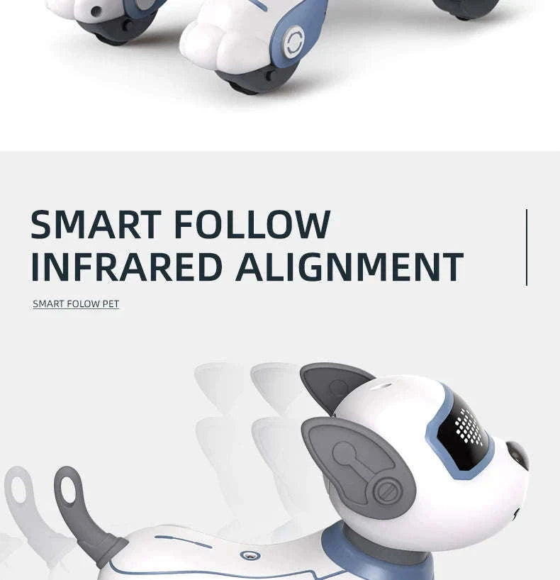 Programmable Robot Dog Toy with Remote Control and Stunt Moves-Yellow